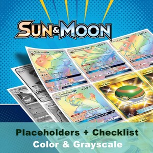 Sun & Moon Crimson Invasion Master Set Placeholders | Ultra Beast Tracker | Pokémon Binder Inserts and Checklist | TCG Organizer Fillers