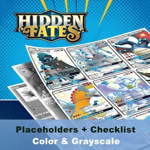 Sun & Moon Hidden Fates Master Set Placeholders | Shiny Vault Tracker | Pokemon Binder and Checklist | TCG Fillers | Shiny Charizard GX Era