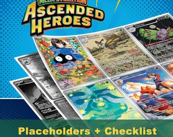 Mega Evolution Ascended Heroes Master Set Placeholders | Pokemon Binder Inserts & Checklist | Mega Card Tracker | TCG Organizer Fillers