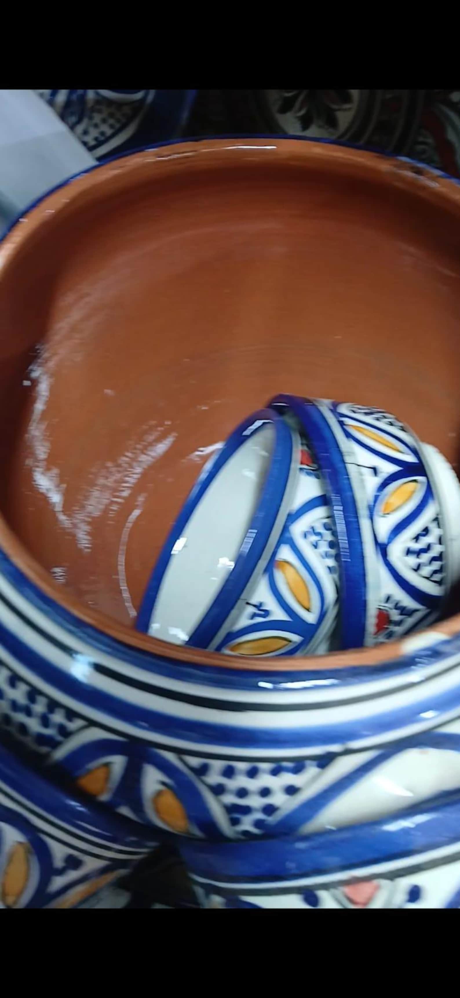 Hand-Painted Moroccan Ceramic Soup Tureen Set with Serving Bowls — view 6