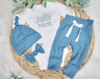 Completo per neonato unisex, perfetto per il rientro a casa dal lavoro, 100% cotone, ideale come regalo per baby shower.