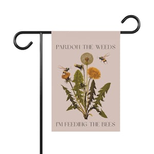 Perdonen las malas hierbas, estoy salvando a las abejas / Pancarta para jardín y casa "Salva a las abejas" / Bandera de jardín "Amiga de las abejas"