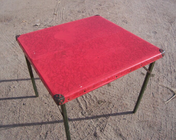 Antique Samson Folding Card Table With Wooden Legs Etsy