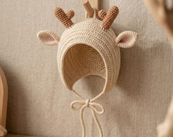 Modello di cappello di alce all'uncinetto, cappello di renna per bambini, cappello Amigurumi, cappello invernale per bambini, modello all'uncinetto fai da te