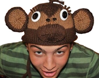 PATTERN - Knit Monkey Hat
