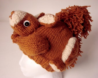 PATTERN - Knit Squirrel Hat