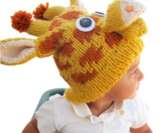 PATTERN - Knit Giraffe Hat