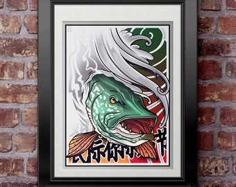 Northern Pike - Vibrant Northern Pike Print