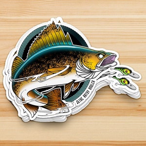 Death From Below Walleye Sticker - Awesome Walleye Decal