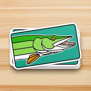 Musky Fishing Sticker - Retro Musky Decal