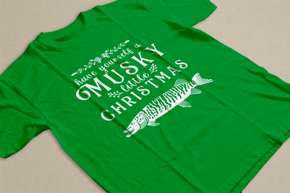 Have Yourself A Musky Little Christmas, Musky Fishing Christmas T-Shirt