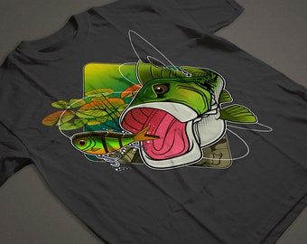 Largemouth Bass Fishing T-Shirt - Bass Hunter - Short-Sleeve Tee