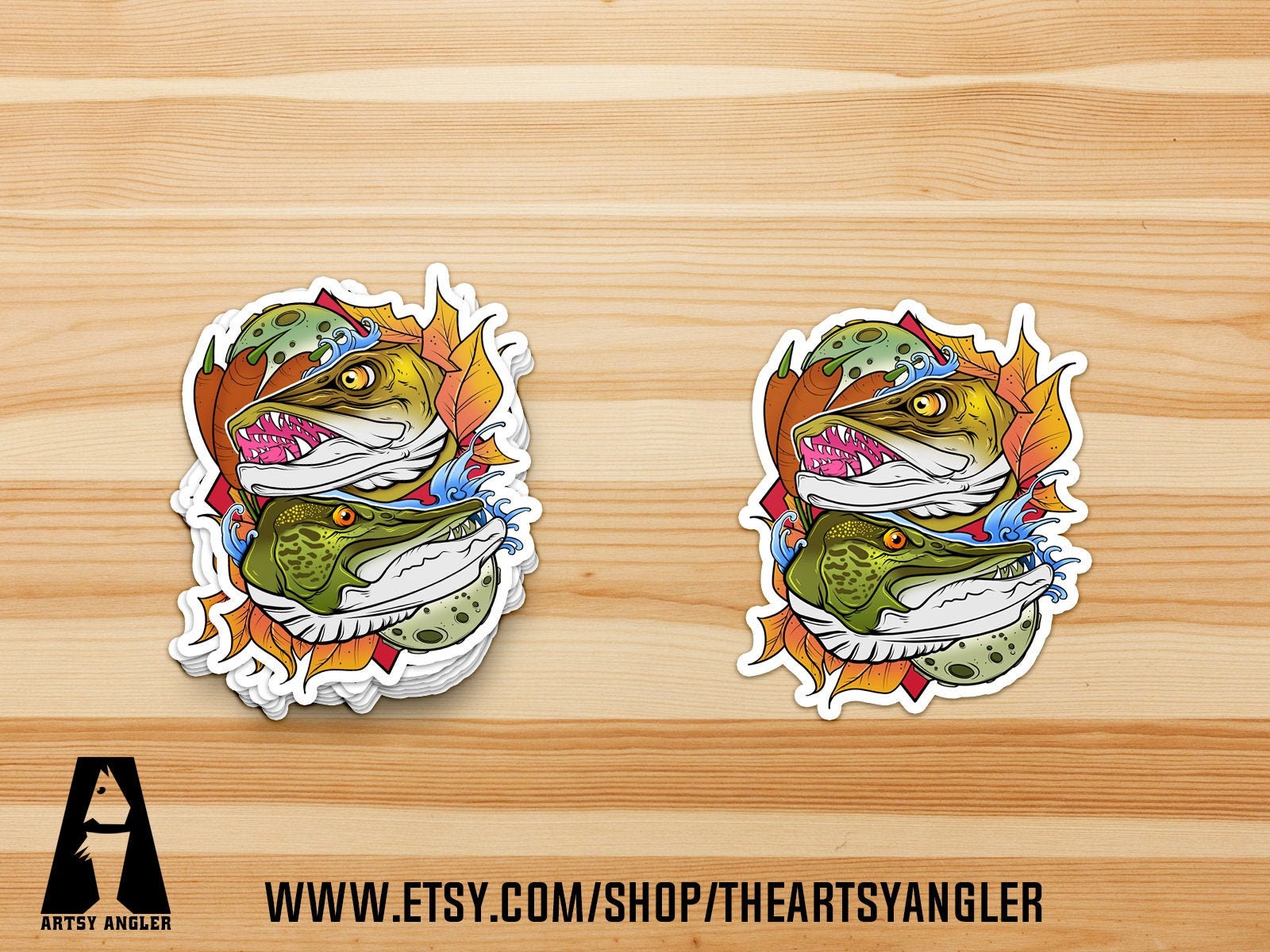MUSKY EAT! Fishing Bumper Sticker - 5x3 Inches - Glossy Vinyl Decal For Muskie Lovers