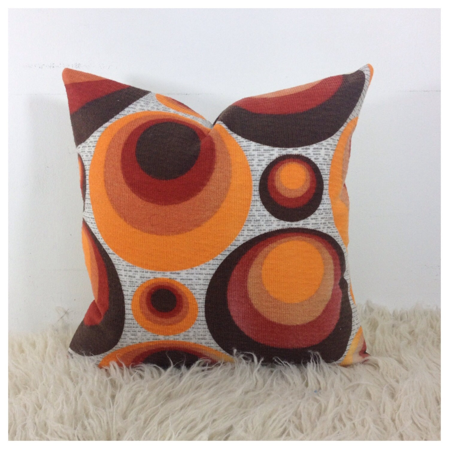 Cushion Cover 1970s Vintage Fabric 16 x 16 Retro Etsy