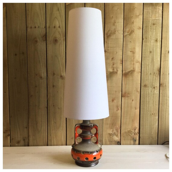 Vintage 60s 70s Style White Conical Lampshade Fat Lava Tall Image 0