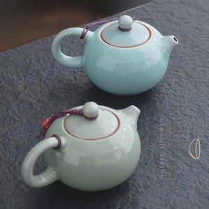 Mini Ceramic Teapot Japanese Style Small Tea Pot Celadon Teaware Loose Leaf Tea Pot Aesthetic Tea Set Gift