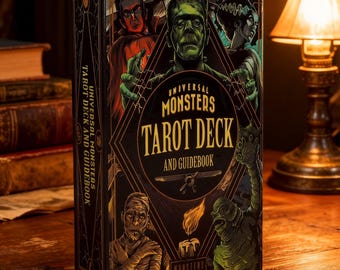 Classic Monster Tarot Deck and Guidebook, Gothic Horror Oracle Cards for Divination, Witchy Gift for Tarot Lovers