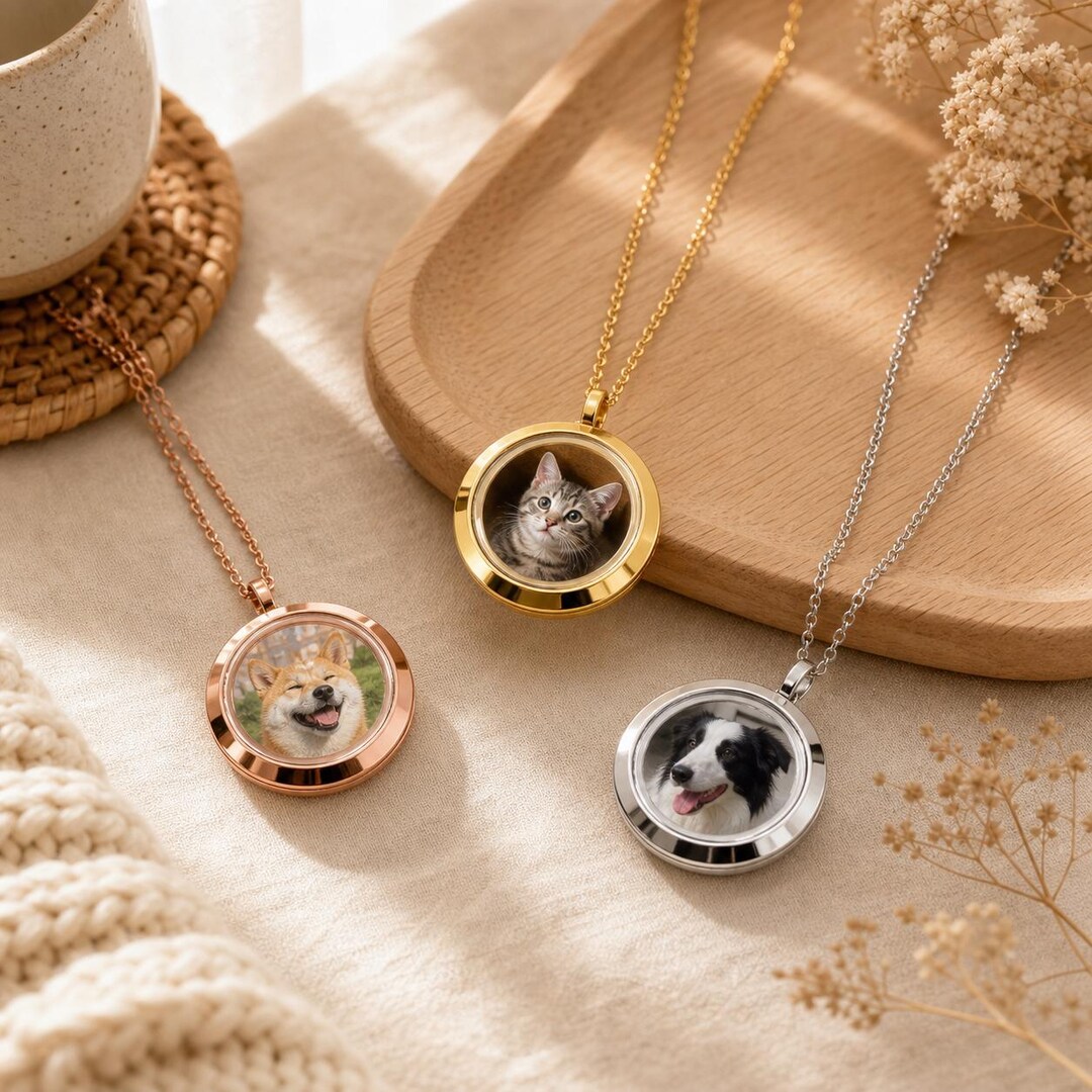 Personalized Custom Pet Photo Memorial Necklace Bracelet, Personalized ...