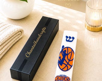 New York Knicks Mezuzah Case | Handmade Resin Basketball Judaica Fan Gift