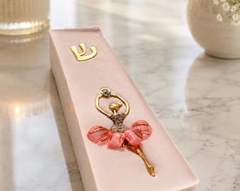 Pink Ballerina Mezuzah case  for Girls Room – Handmade Jewish Nursery Decor, baby shower gift, Baby Girl Gift, Judaica gift