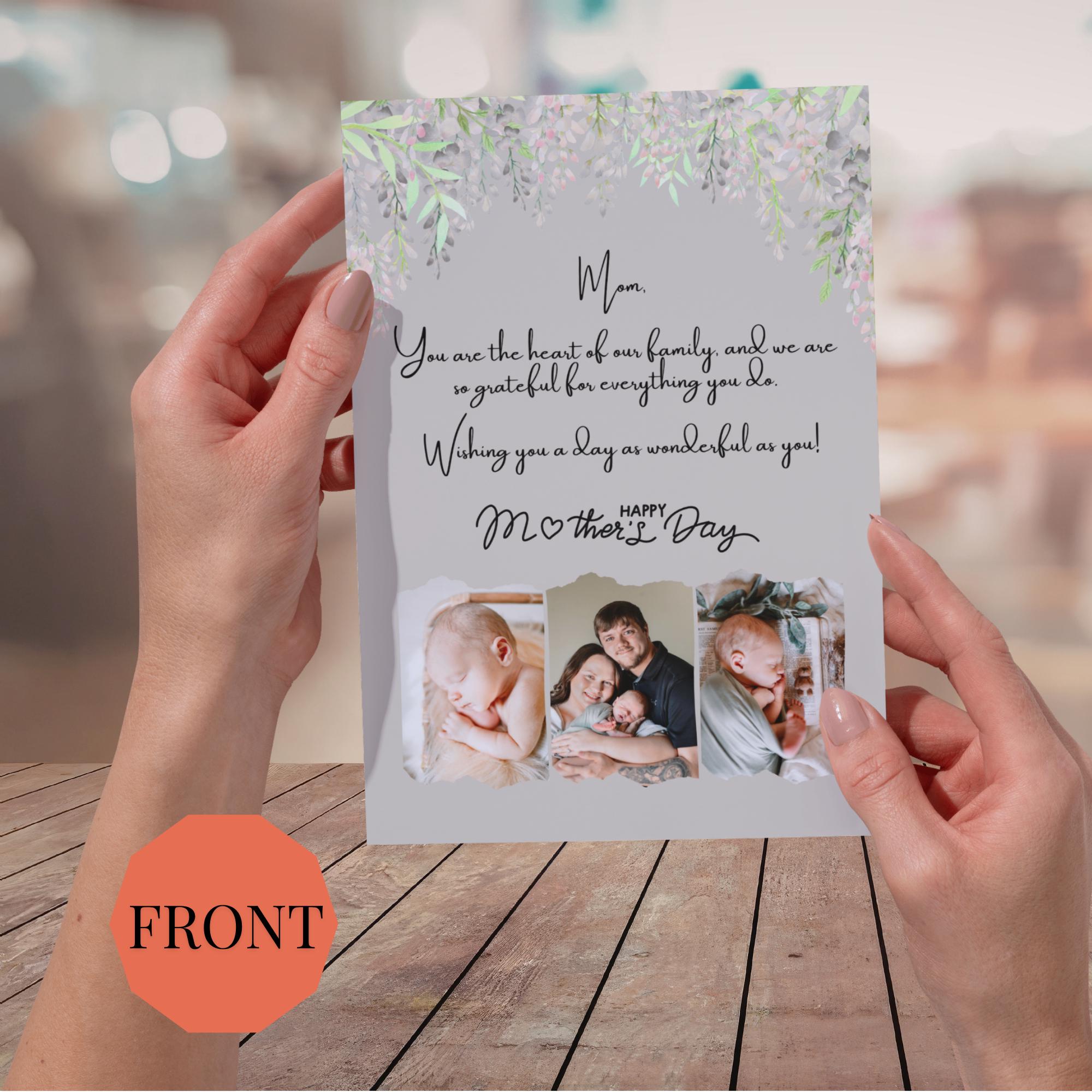 Editable Mother's Day Photo Card – Floral Canva Template (5x7 Instant ...