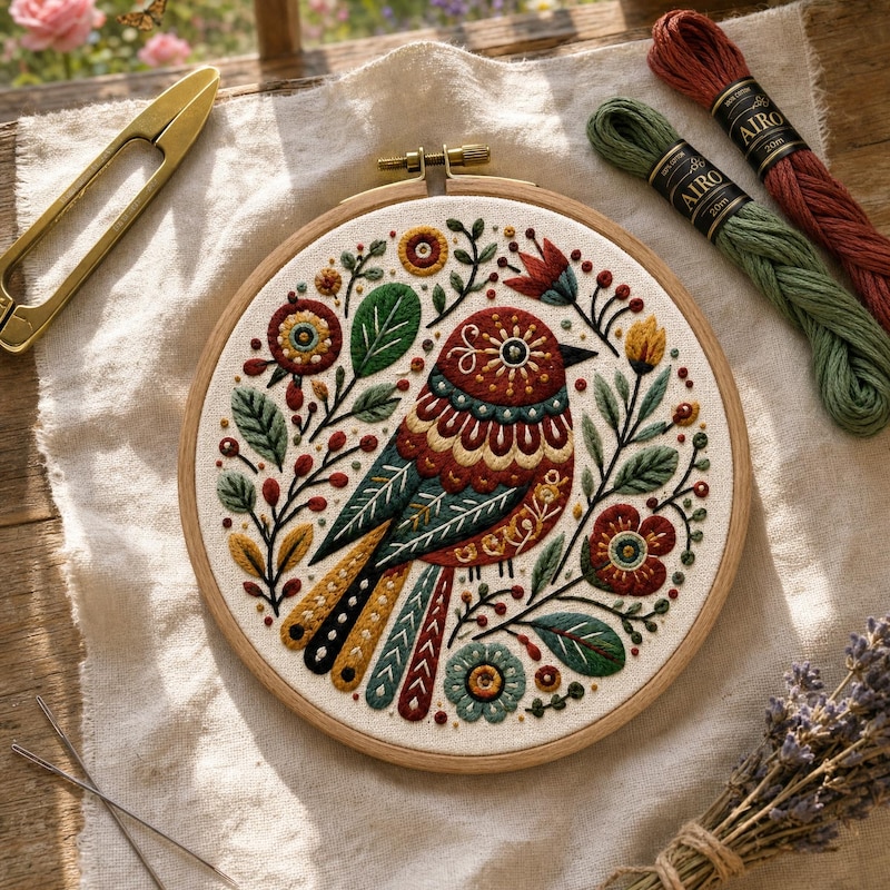 Folk Art Embroidery - Etsy UK