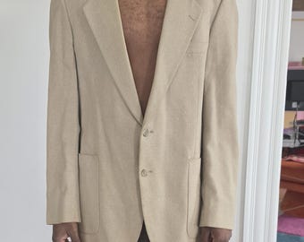 Giacca sportiva vintage Yves Saint Laurent / Blazer in lino testurizzato, Made in France, anni '70/'80