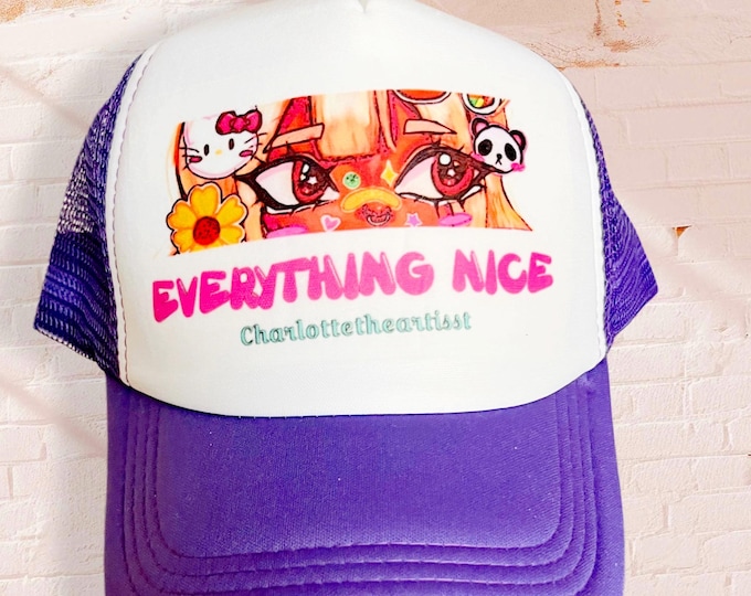 Mizuki (Everything Nice) Cropped Eyes Original Art Trucker SnapBack Mesh Cap