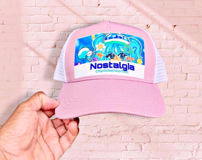 Zyla (NOSTALGIA) Cropped Eyes Original Art Sustainable Trucker SnapBack Mesh Cap