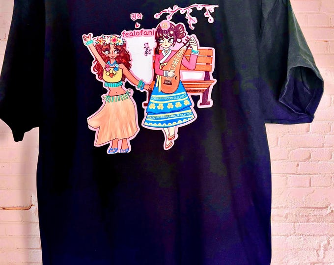 평화 & Fealofani (AAPI) Original Art T-shirt size Large Unisex