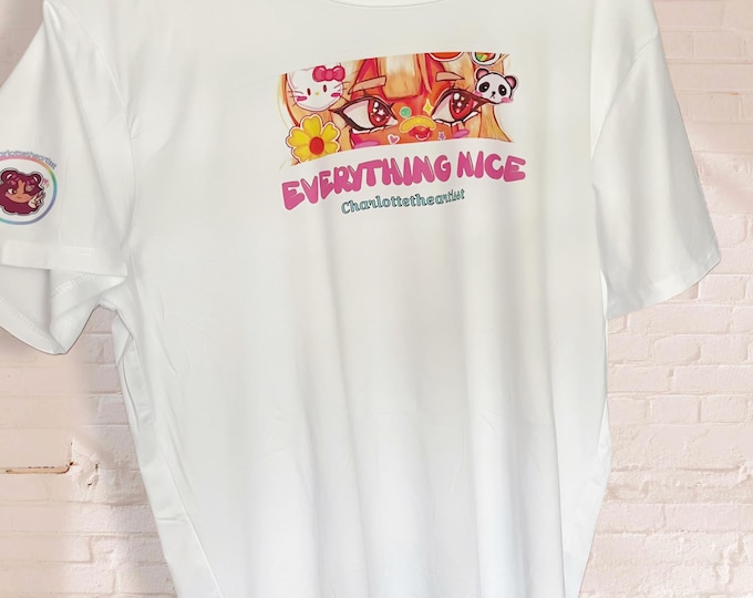 Mizuki (Everything Nice) Orginal Art T-shirt Adult Unisex Size Large White Poly