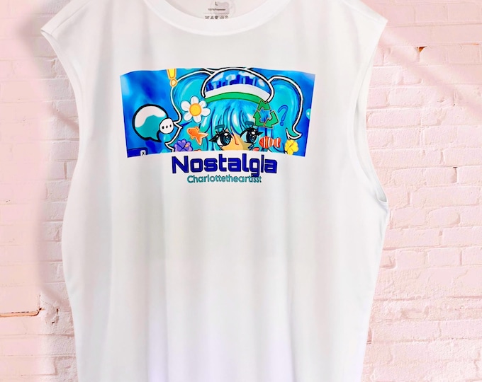 Zyla (Nostalgia) Original Art Sleeveless Workout Shirt Size Large Unisex