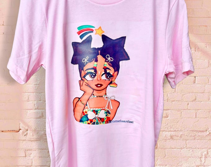 Zuri Original Art T-Shirt Unisex Medium Soft Pink