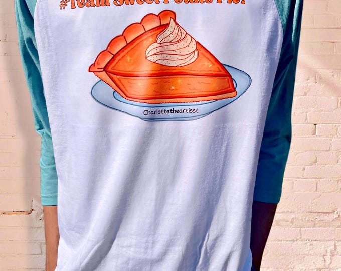 Team Sweet Potato Pie Raglan Shirt – Original Art Fall Tee – Youth Artist Charlotte