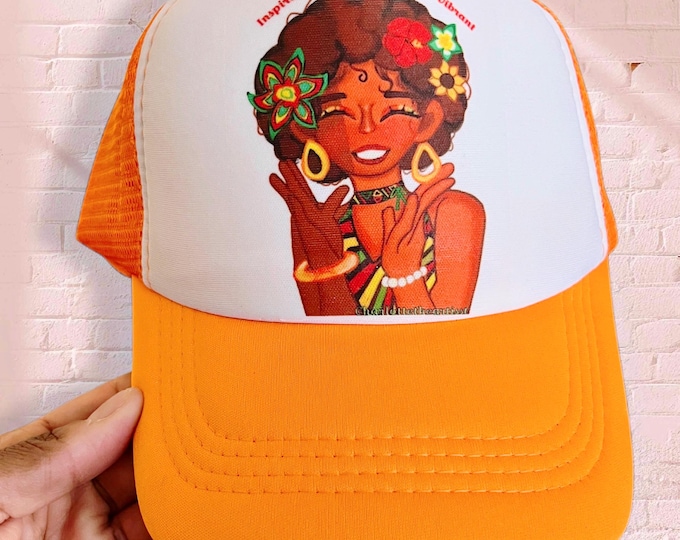 Malaika Original Art Trucker SnapBack Mesh Cap