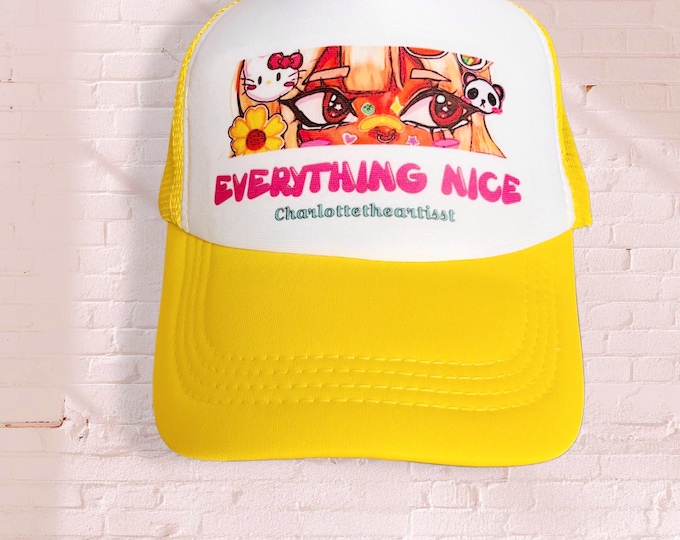 Mizuki (Everything Nice) Cropped Eyes Original Art Trucker SnapBack Mesh Cap