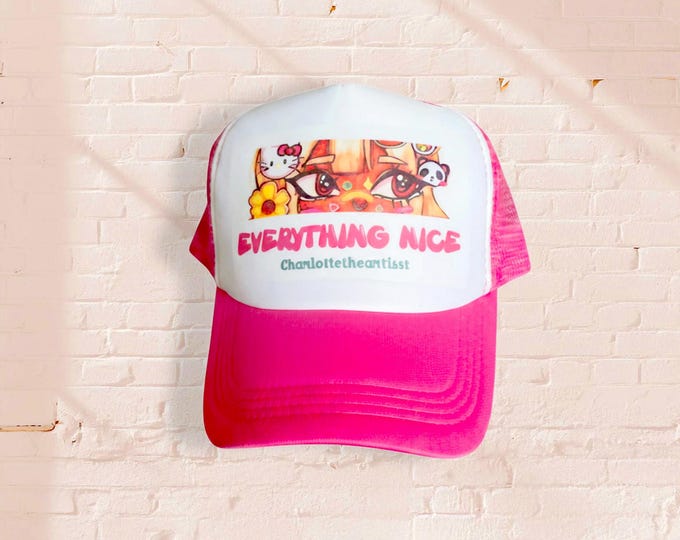 Mizuki (Everything Nice) Cropped Eyes Original Art Trucker SnapBack Mesh Cap