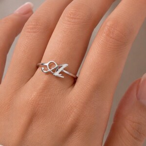 Initial Ring Gold, Personalized Letter Ring, Adjustable Monogram Ring, Custom Jewelry Gift for Her, Dainty Name Ring
