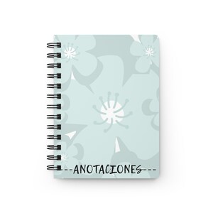 Diario, cuaderno Spiral Notebook - Anotaciones Floral Mint Journal