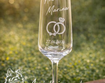 Copas de boda grabadas – Copas de champán para los novios – Regalo de boda personalizado