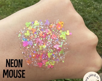 Neon Mouse Glitter-haar- en gezichtsgel