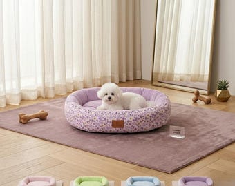 Floral Dog Bed Soft Pet Sofa for Small Dogs and Cats Washable Puppy Cushion Pet Bed