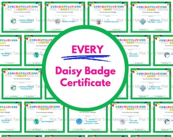 Modelli Canva per il premio Daisy delle Girl Scout, distintivi e attestati di percorso (download digitale)