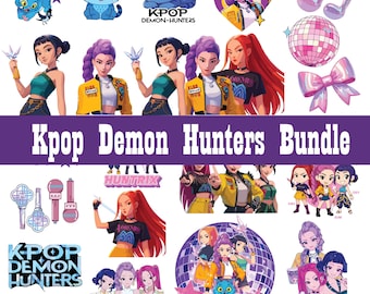 Kpop Demon Hunter PNG SVG Bundle | Anime Kpop Clipart Files, Cricut Sublimation (300dpi)