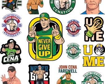 John Cena PNG SVG Bundle | Wrestling Legend Png Svg | Never Give Up Wrestling Designs | Farewell Tour Clipart | John Cena Fans | 300dpi png