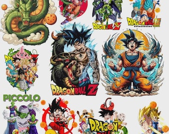 Dragon Ball Z PNG SVG Bundle | Anime Saiyan Fighters Clipart (Digital Download)
