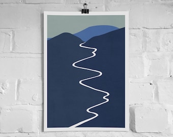 Hardknott pass, Lake District - A3 Art Print