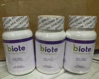 3-PACK Biote Nutraceuticals DIM SGS + Hormon + Detox 60 kapslar Piller Utgångsdatum 3/27