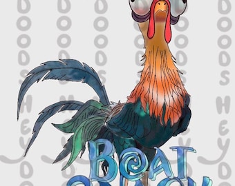 Hei Hei Chicken "Boat Snack" Vinyl Sticker – Funny Adventure Decal