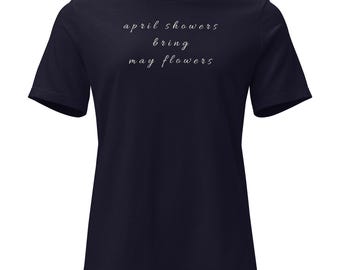 Camiseta holgada para mujer con estampado de lluvias de abril